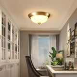 Retro Bowl Shape Vintage Gold Flush Ceiling Lights