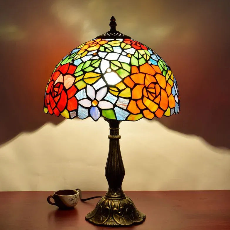 Buntes Glas Vintage Artistic Tischlampe