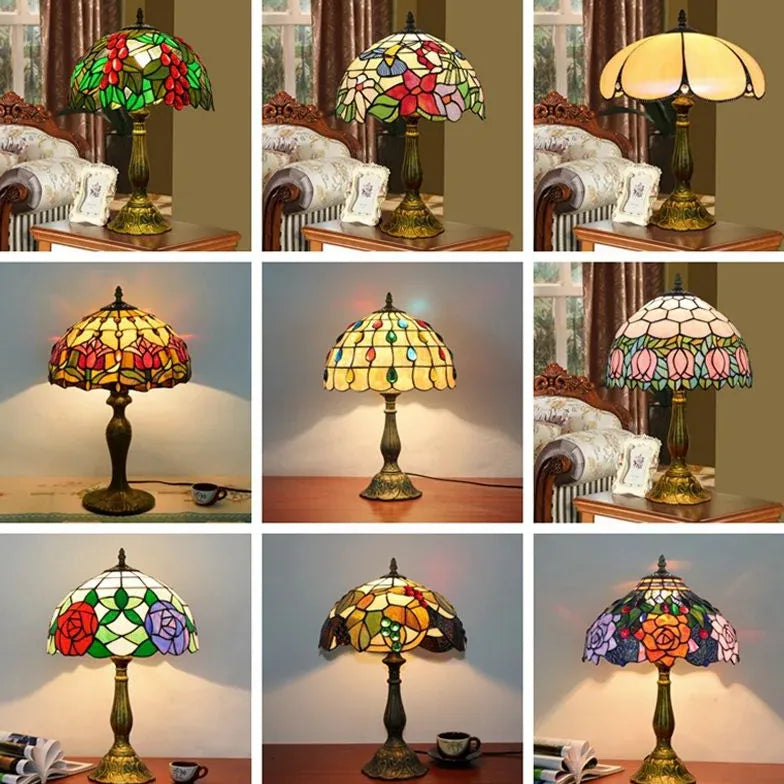 Buntes Glas Vintage Artistic Tischlampe