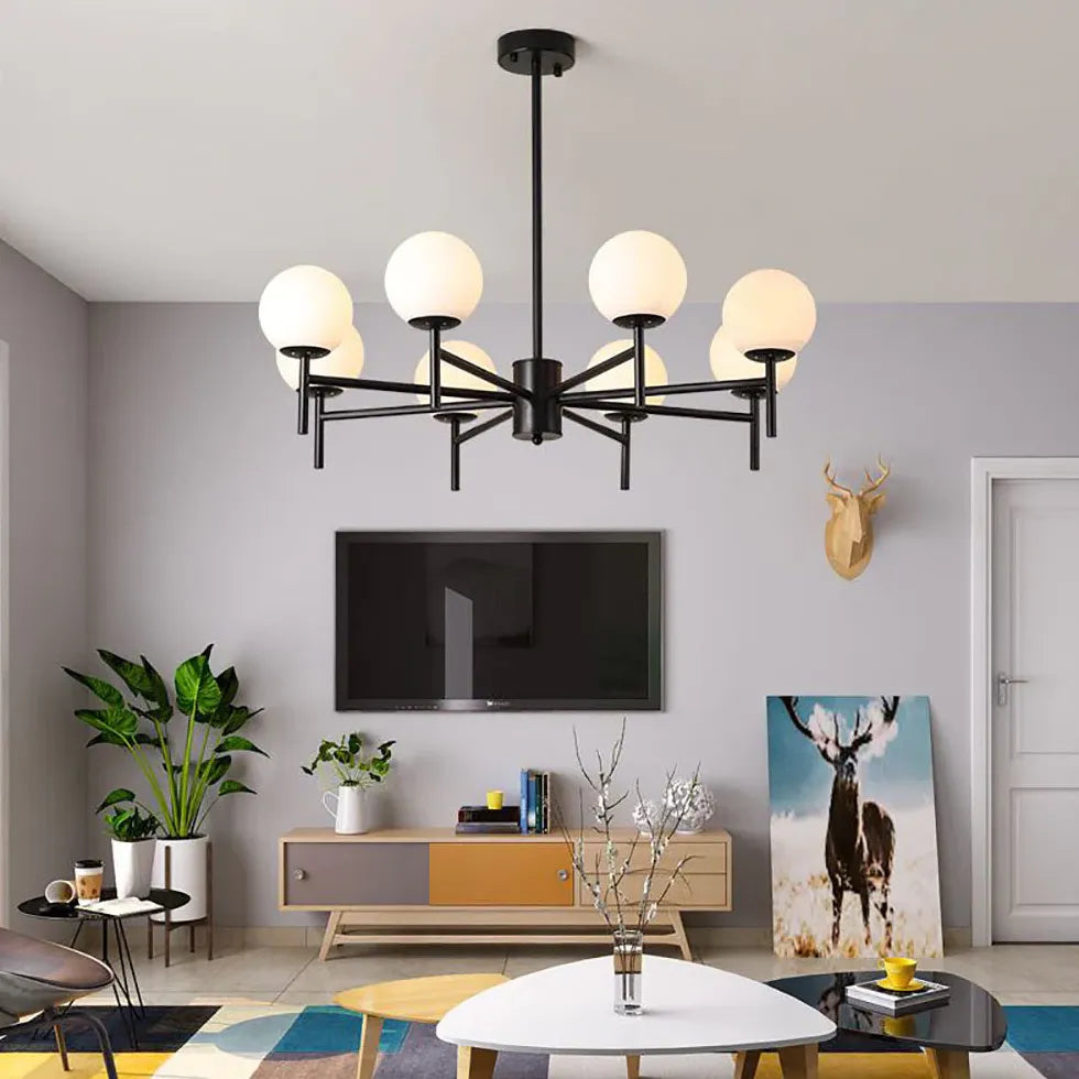 Multi-Light Spherical Glass Modern Chandelier