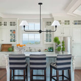 Two-Light White Shade Kitchen Pendant Light