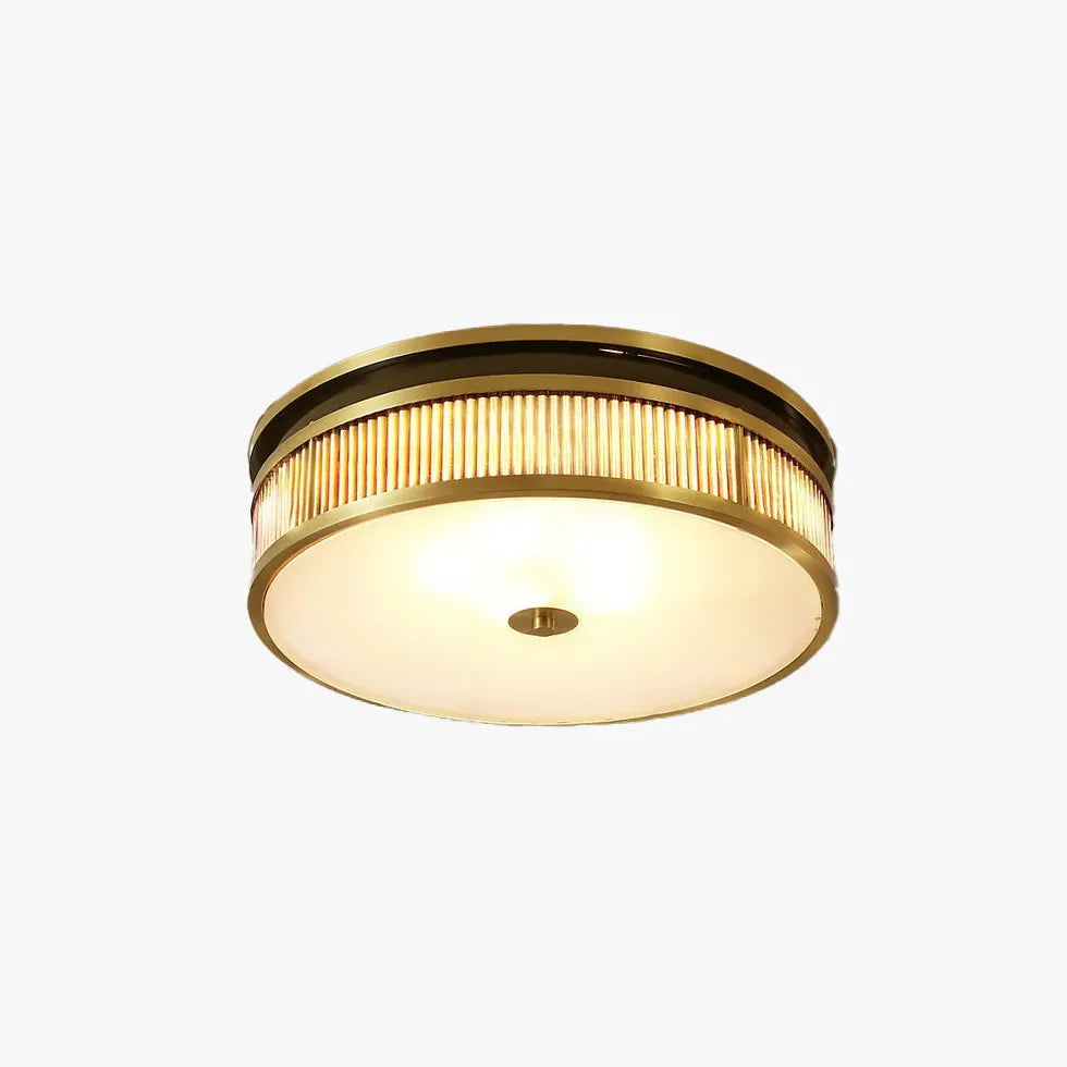 Frosted Stripes Modern Gold Flush Ceiling Lights