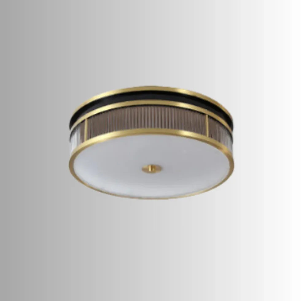 Frosted Stripes Modern Gold Flush Ceiling Lights