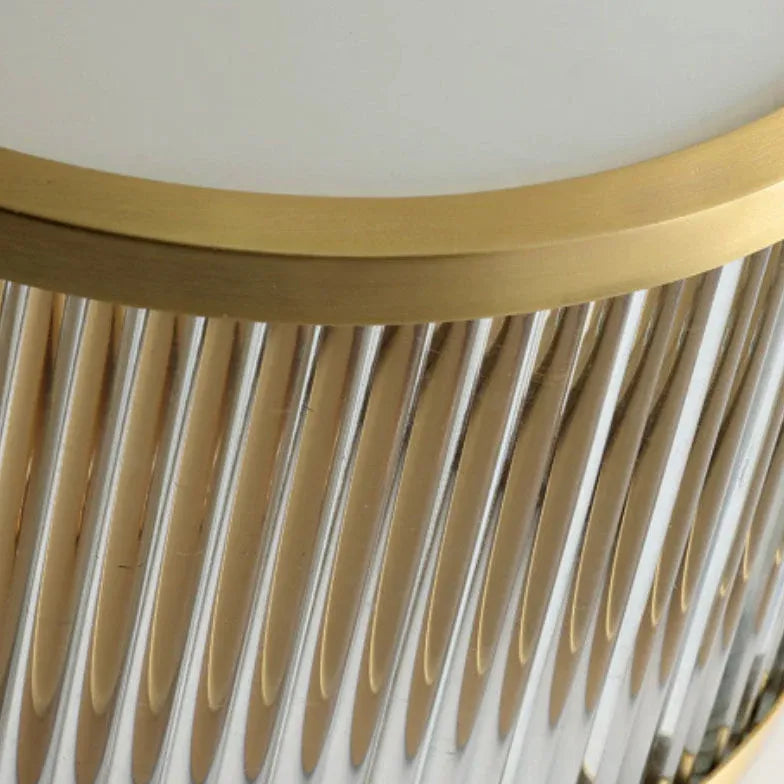 Frosted Stripes Modern Gold Flush Ceiling Lights