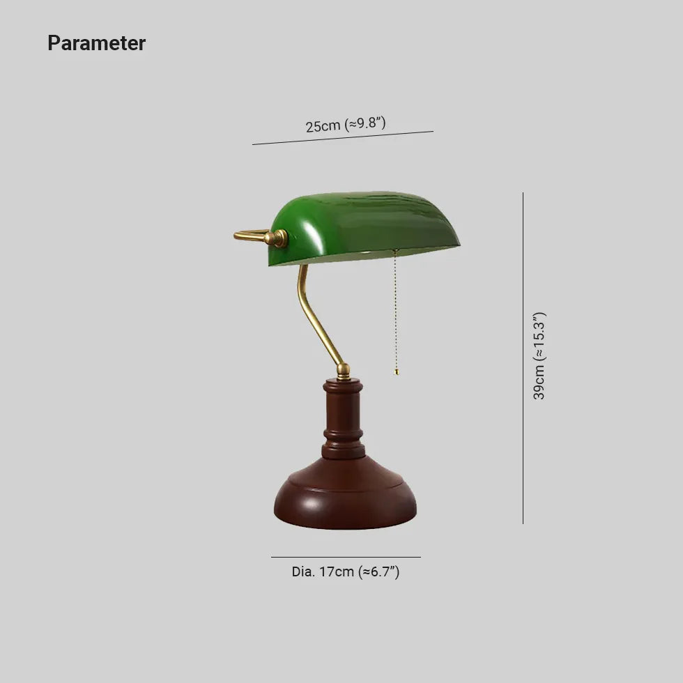 Grüne Vintage gebogene Schreibtischlampe