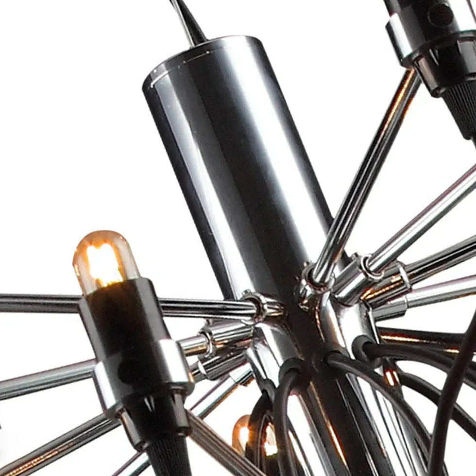 Multi-Arm Design Candelabra Black Industrial Chandelier