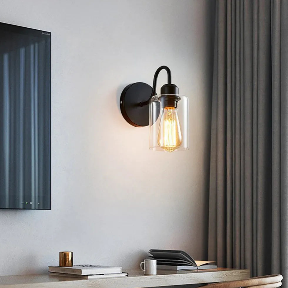 Black Glass Wall Lights Indoor Modern