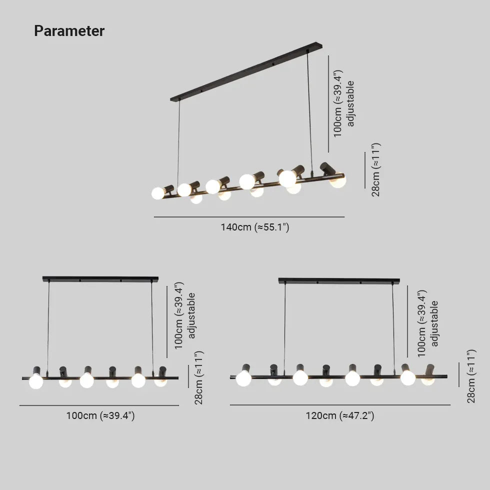 Design Pendelleuchten Esstisch im industriellen Eisenstil