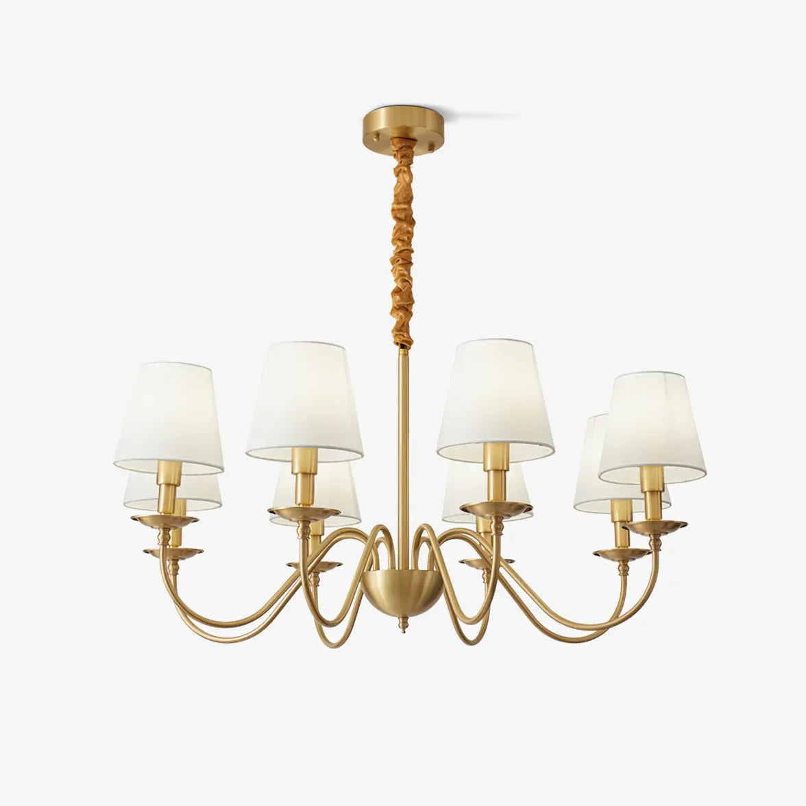 Multi-Light White Shade Gold Vintage Kronleuchter