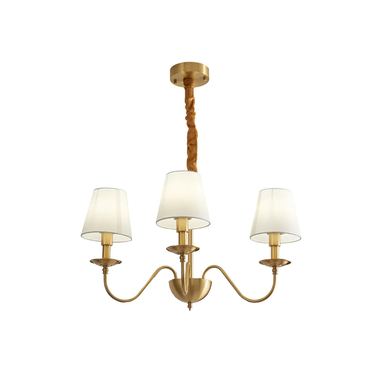 Multi-Light White Shade Gold Vintage Kronleuchter