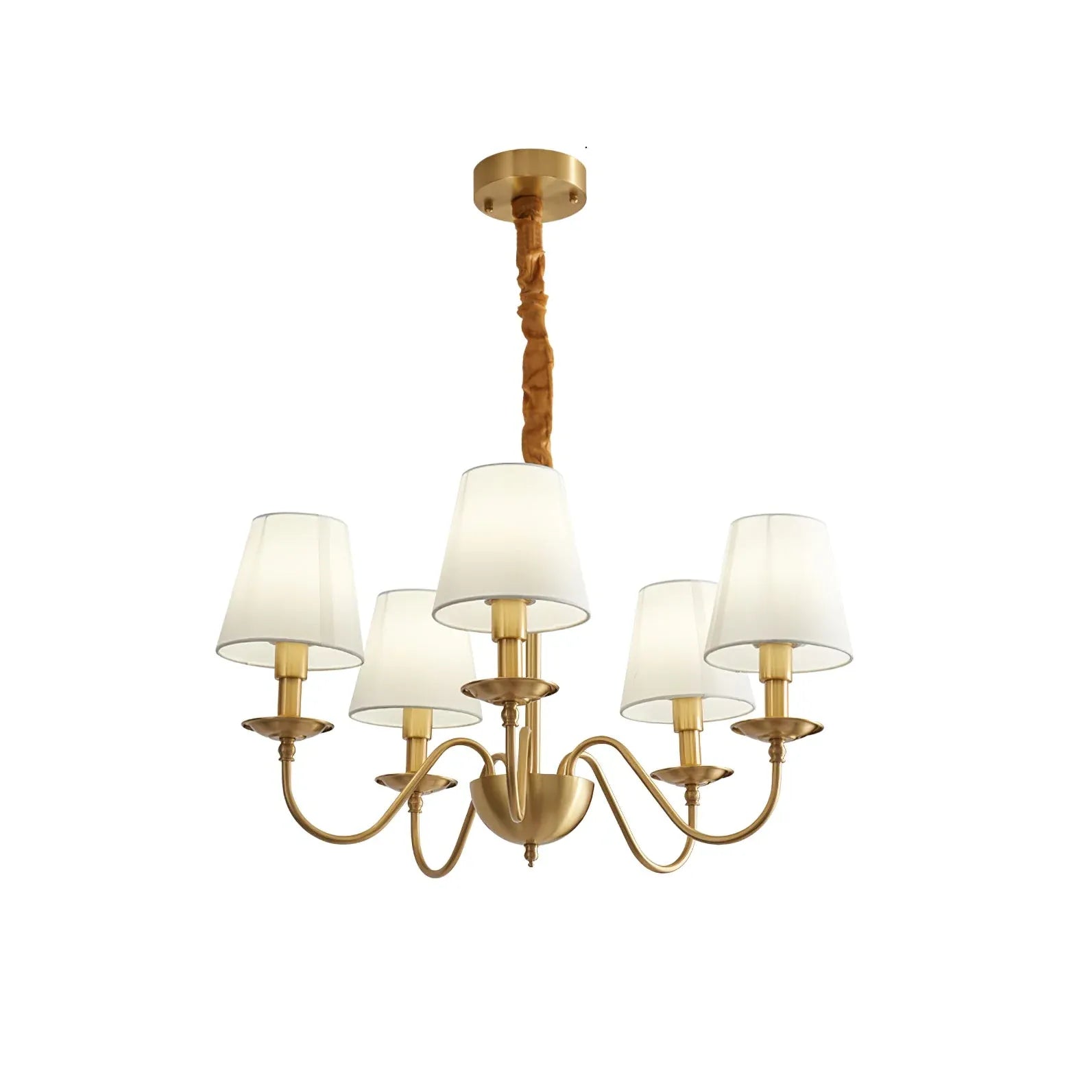 Multi-Light White Shade Gold Vintage Kronleuchter