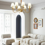 Multi-Light White Shade Gold Vintage Kronleuchter