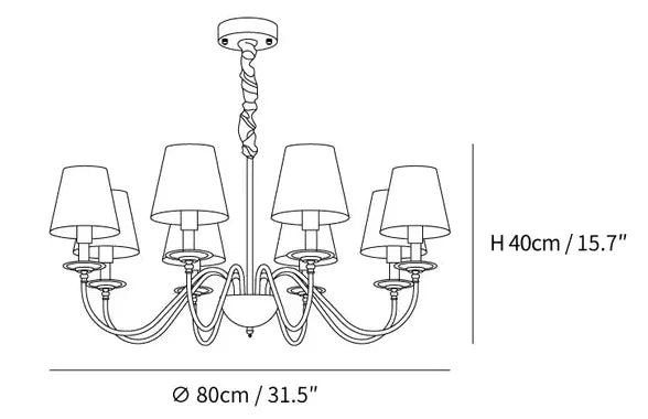 Multi-Light White Shade Gold Vintage Kronleuchter