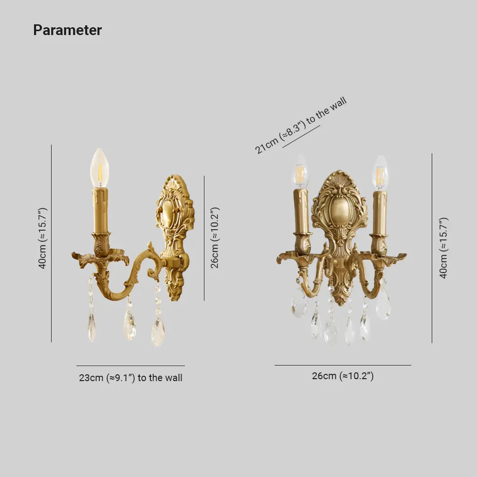 Moderne Wandleuchten für Wohnzimmer mit antikem Kristall-Design