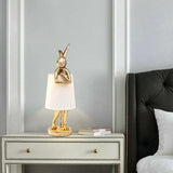 White Rabbit-Shaped Modern Bedside Table Lamp