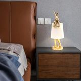 White Rabbit-Shaped Modern Bedside Table Lamp