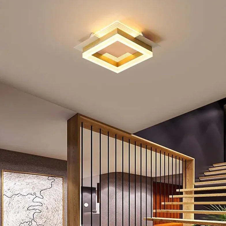 Square Gold Modern Corridor Ceiling Light