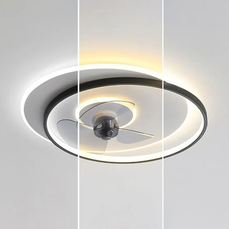 Black and White LED Modern Bedroom Fan Light