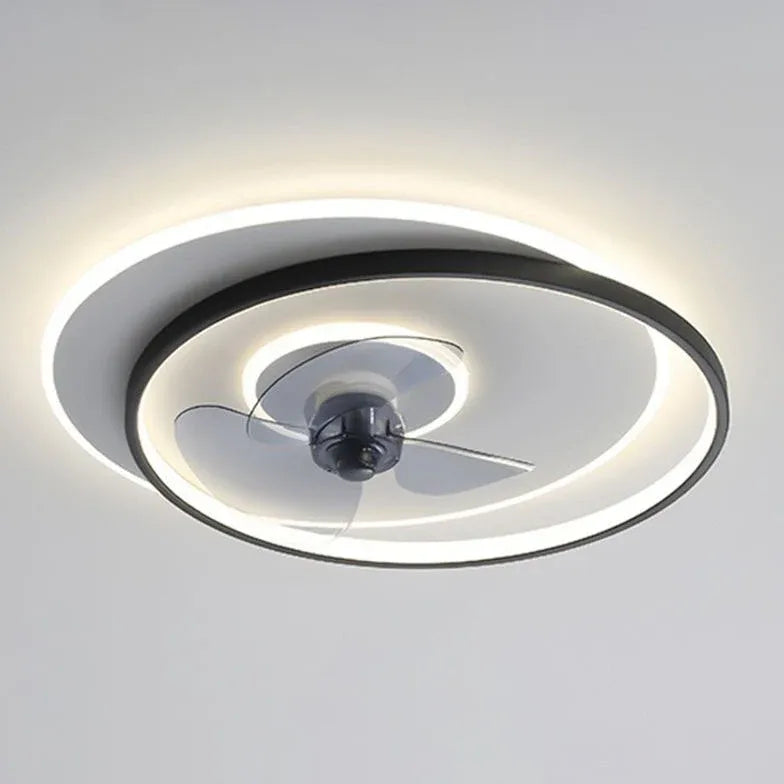 Black and White LED Modern Bedroom Fan Light