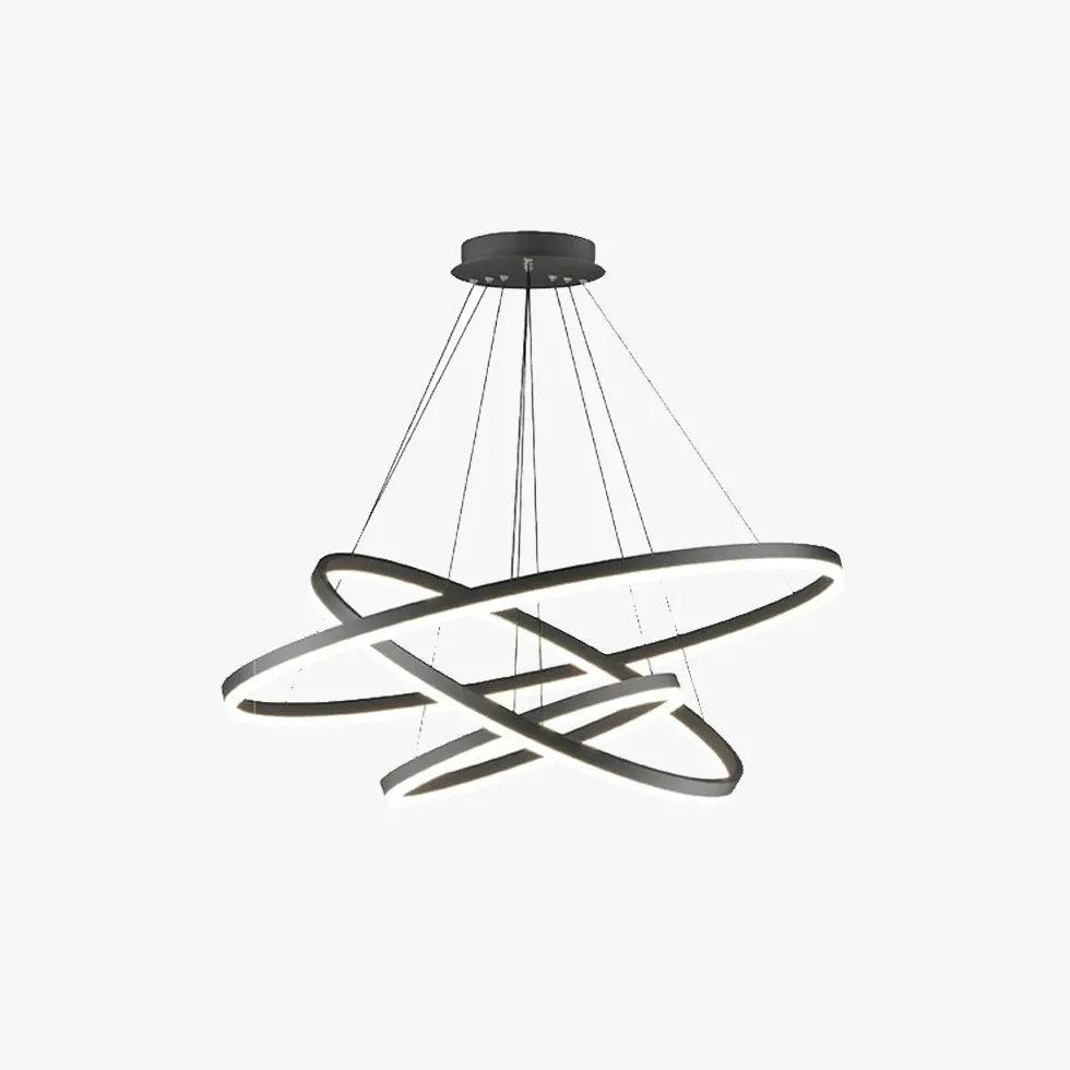 Multi-Ring Modern Black LED Pendant Light