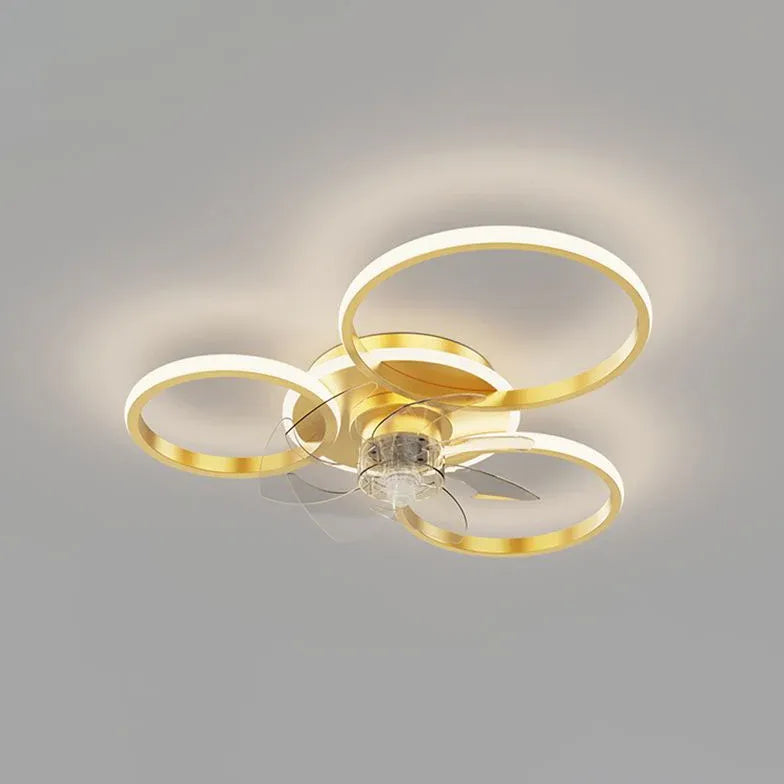 Double Ring Modern LED Ceiling Fan Light