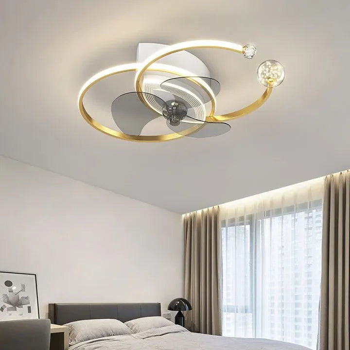 Doppelring -LED -Schlafzimmer Deckenventilator Licht