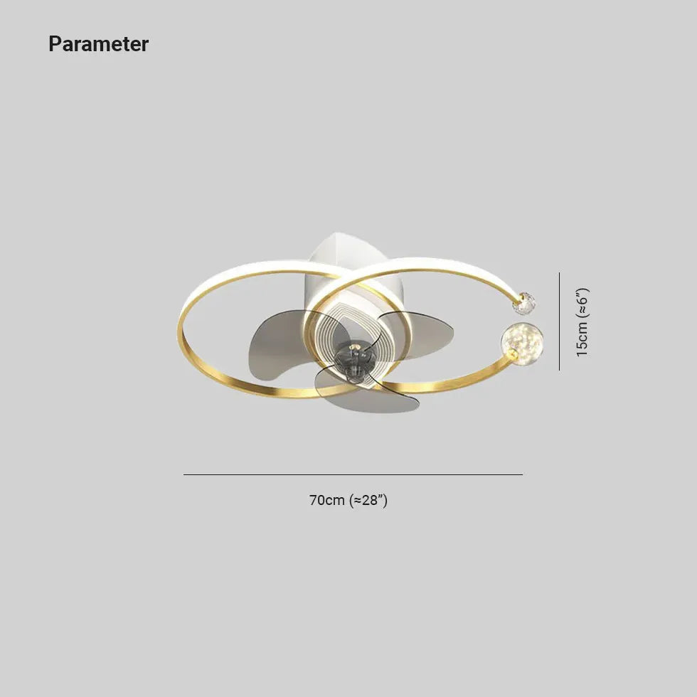 Doppelring -LED -Schlafzimmer Deckenventilator Licht