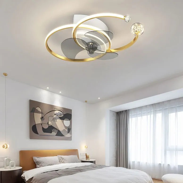 Doppelring -LED -Schlafzimmer Deckenventilator Licht