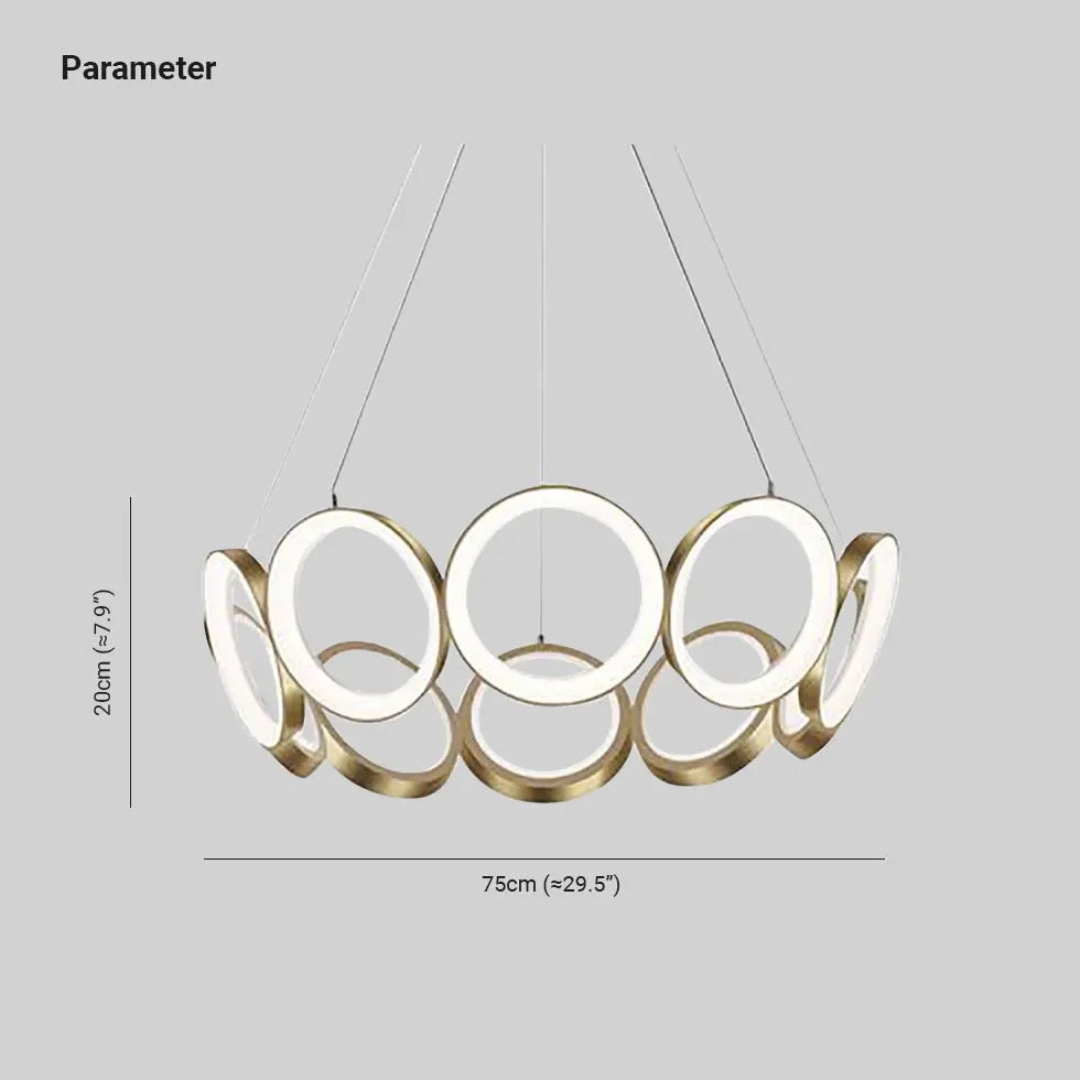 Ring-Shaped Petal Design Gold LED Pendant Light