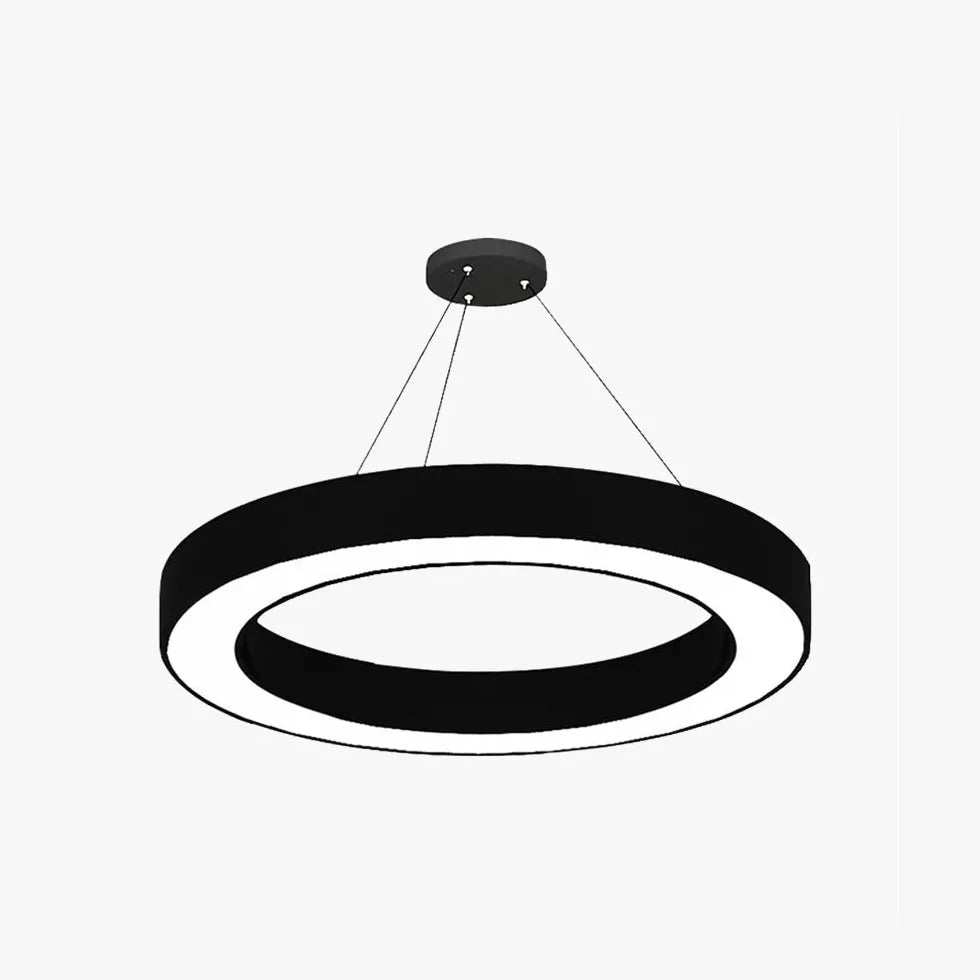 Ring-Shaped Modern Black LED Pendant Light