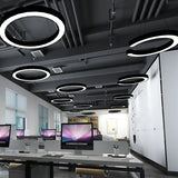 Ring-Shaped Modern Black LED Pendant Light