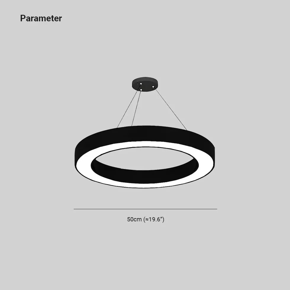 Ring-Shaped Modern Black LED Pendant Light