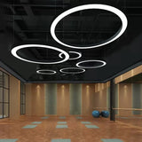 Ring-Shaped Modern Black LED Pendant Light