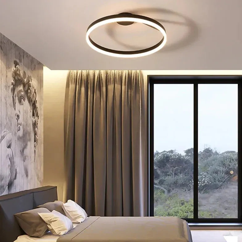 Black Round Minimalist LED Ceiling Light