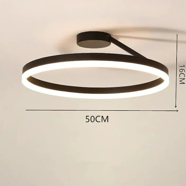 Black Round Minimalist LED Ceiling Light