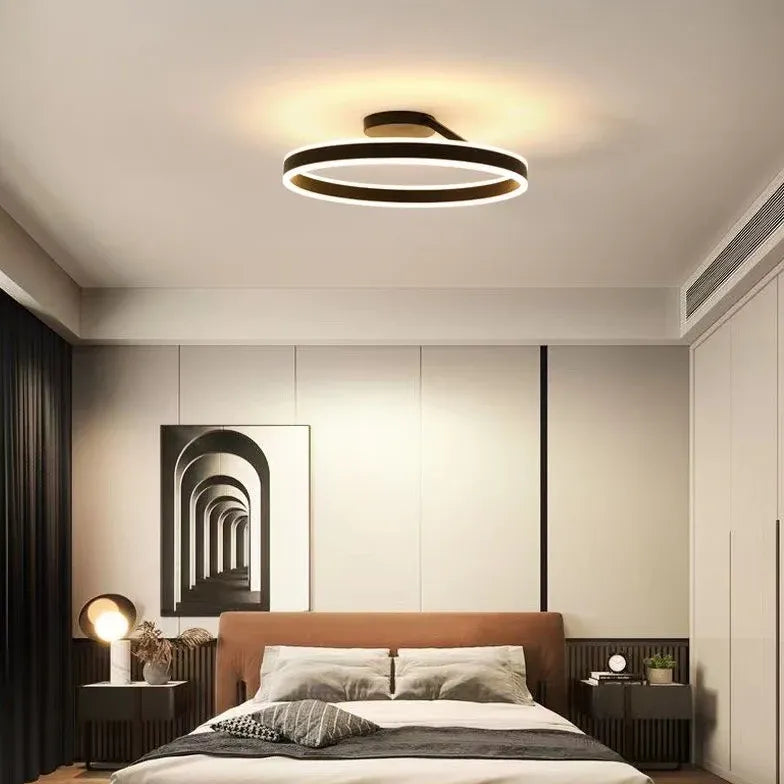 Black Round Minimalist LED Ceiling Light