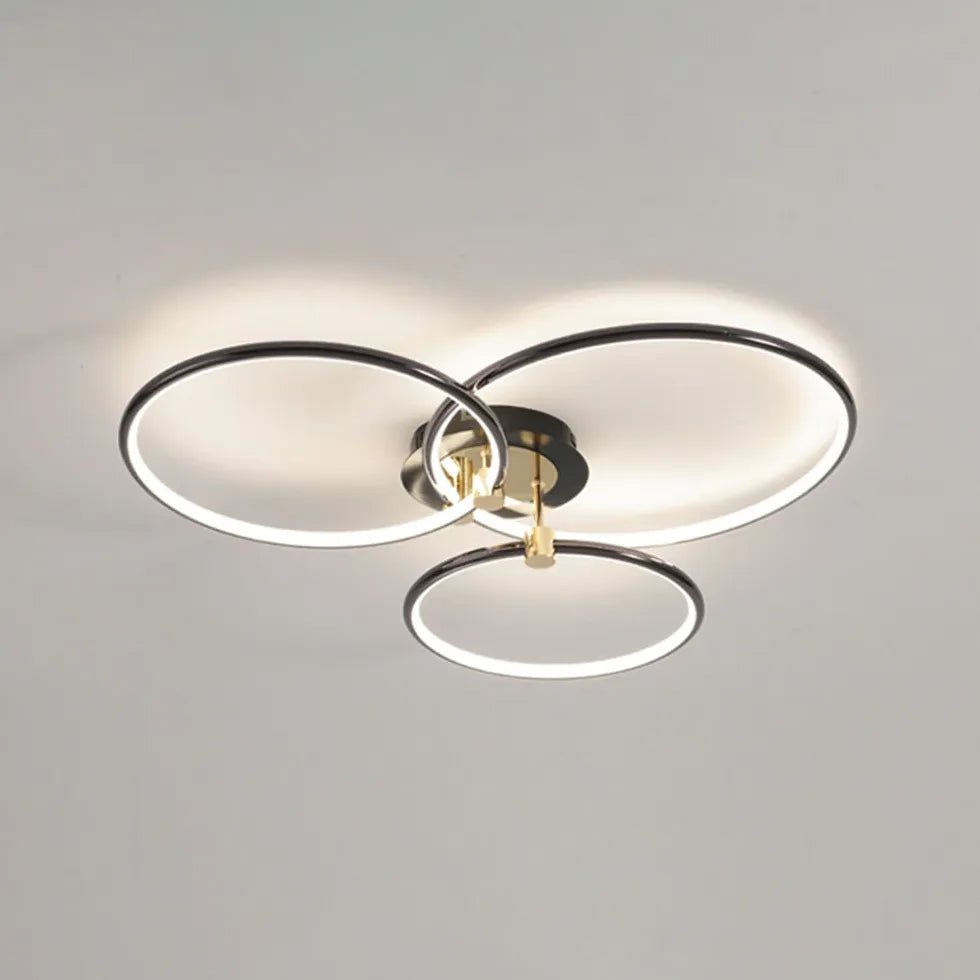 Multi-light Ring Modern Black LED Ceiling Light