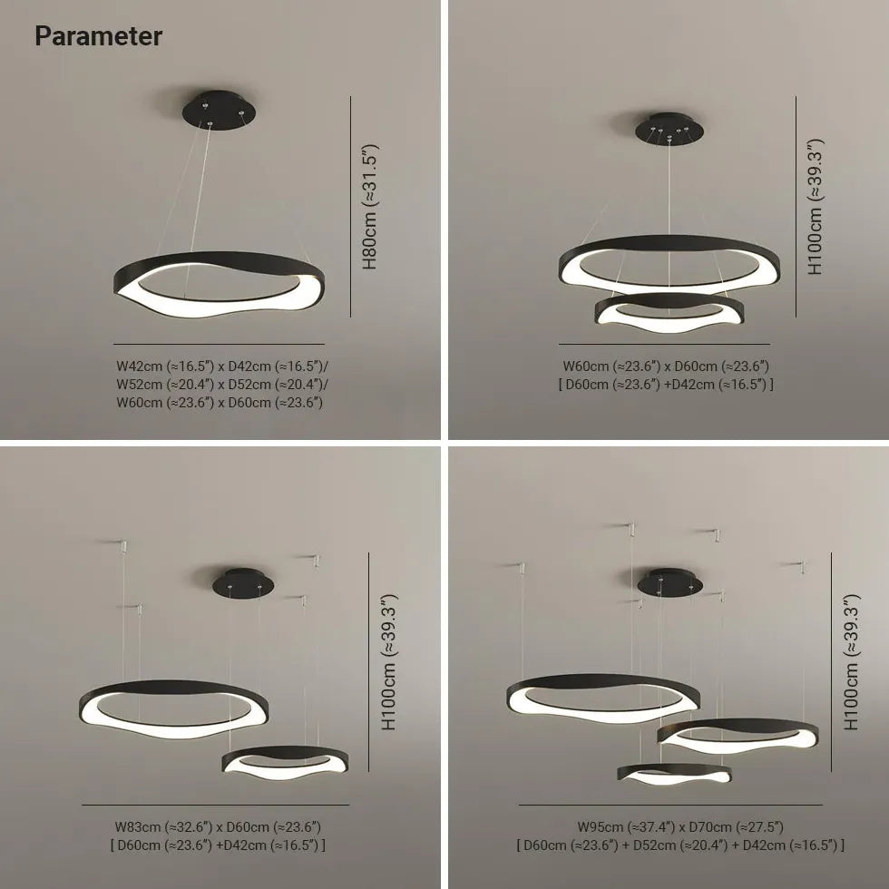 Ringförmige Metall-Acryl-LED-Wohnzimmer-Anhänger Licht