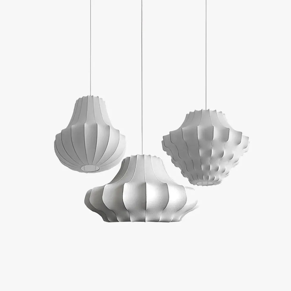 White Metal Silk Modern Pendant Light