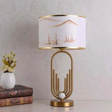 Cylindrical Landscape Pattern Artistic Table Lamp