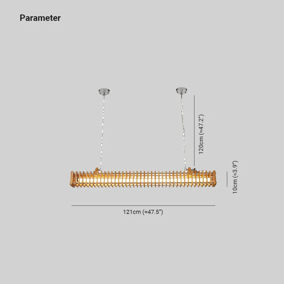 Hölzernes rechteckiges Design -Esszimmer -Anhänger Licht
