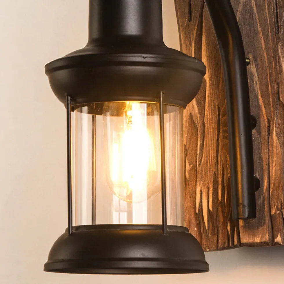 Wooden Lantern Vintage Wall Lights