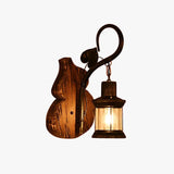 Cucurbits Lantern Wood Vintage Wall Lights