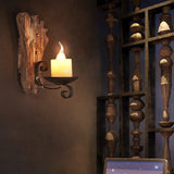 Natural Texture Candle Wood Vintage Wall Lights