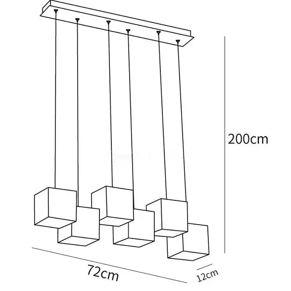 Geometrischer Würfel moderner LED Esszimmer Anhänger Licht