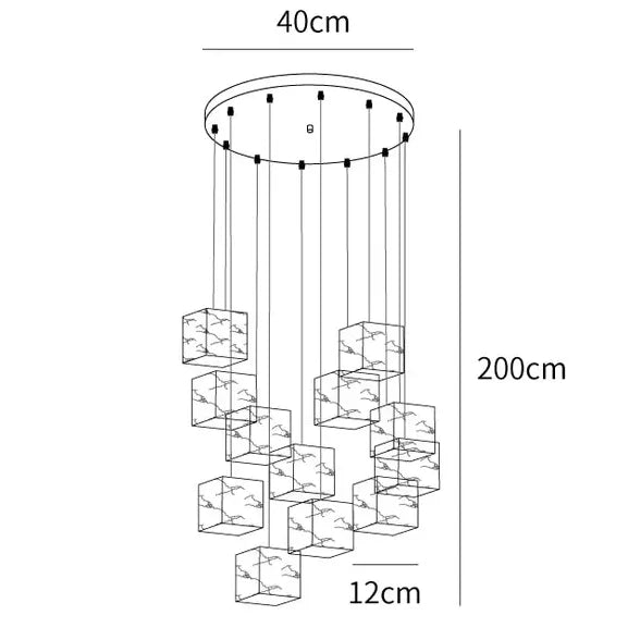 Geometrischer Würfel moderner LED Esszimmer Anhänger Licht