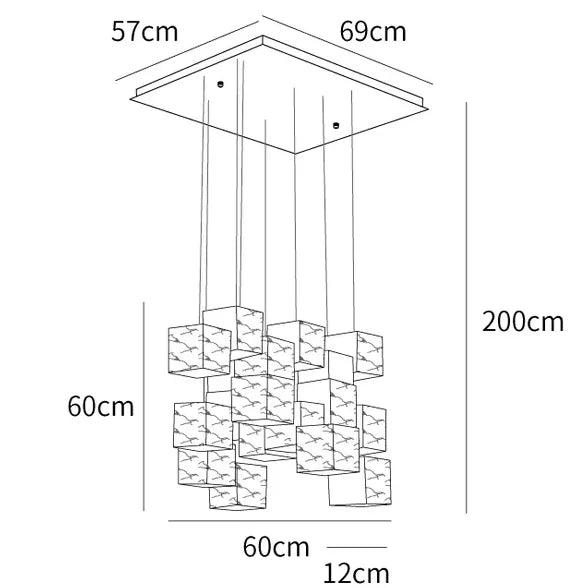 Geometrischer Würfel moderner LED Esszimmer Anhänger Licht