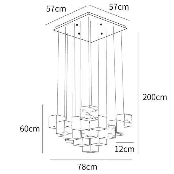 Geometrischer Würfel moderner LED Esszimmer Anhänger Licht