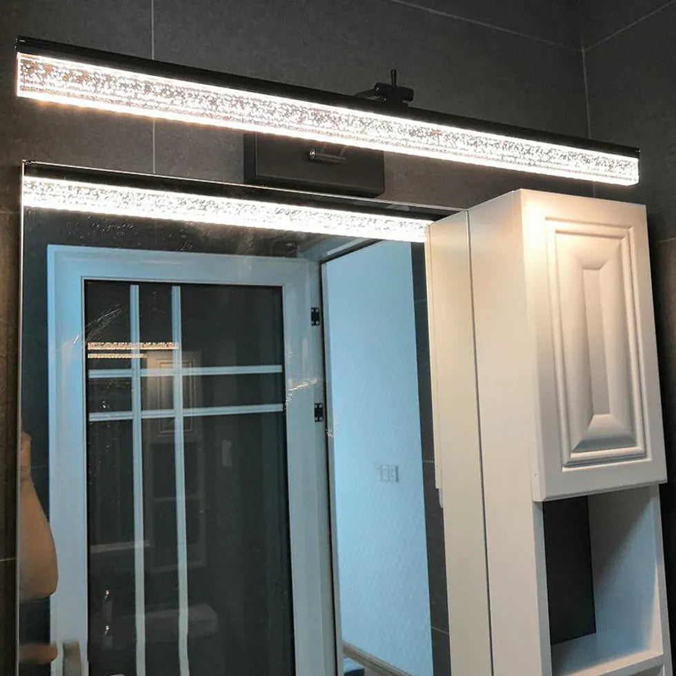 Bad Wandleuchte schwarz mit Kristallstreifen Design - Clowas.de