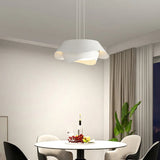 Dual-Layer Wave Design White Ess Room Anhänger Licht